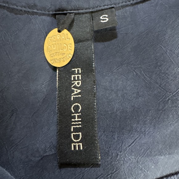 Feral Childe Y2K Cupro Eco Friendly Minimalist Dress‎ sz S Blue Button Up - Picture 4 of 10